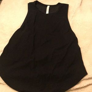 Lululemon black split back mesh top NWOT